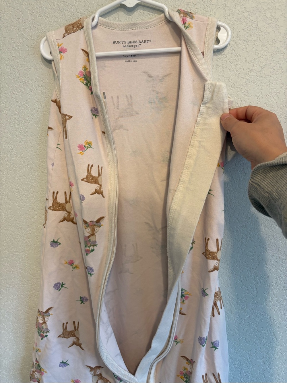Burt’s Bees Baby Sleep Sack Organic Cotton Deer Floral 6–12M - Picture 11 of 12